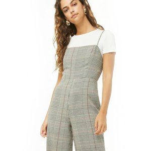 Forever 21 | Glen Plaid Wide-Leg Jumpsuit